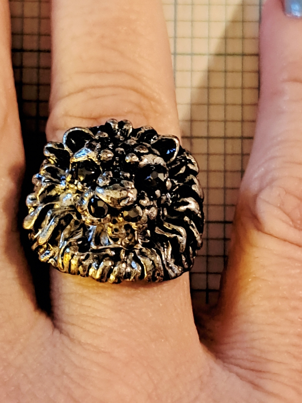 Adjustable Lion Head Statement Ring for Women